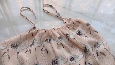 top tulle rosa fenicotteri 