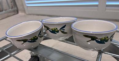 Set 3 Ciotoline Pinzimonio Olio Dante-Vintage '90