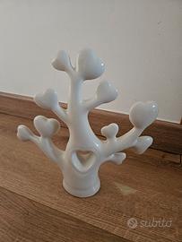 Albero della vita in ceramica bianca h23 cm