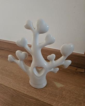 Albero della vita in ceramica bianca h23 cm