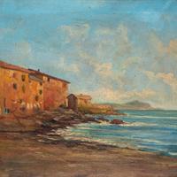 Paesaggio marina ligure olio su tela