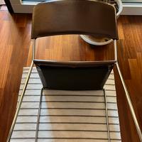 4 sedie in cuoio ed acciaio