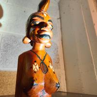 Statuetta busto etnico legno massello