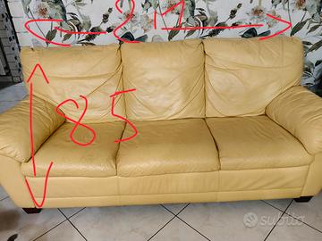 divano 3 posti in vera pelle 