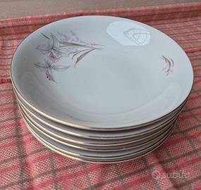 Set 6 piatti fondi vintage Dürken porcellana