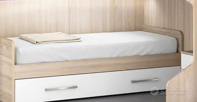 Letto singolo con cassettone 2⁰ letto.