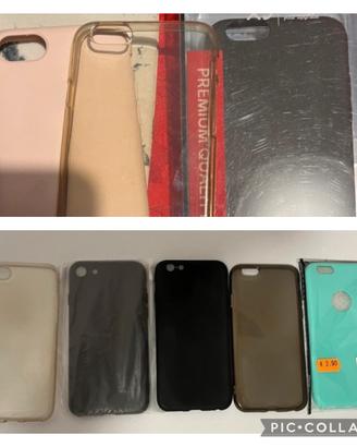Tutte le  8 cover per iPhone 6-6S 5 in confezione