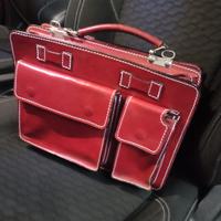 Borsa con tracolla Oxford pelle rossa, medie dim.