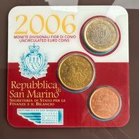 Euro San Marino 2006 €1 €0,50 €0,05 Nuovi Fdc