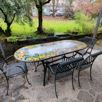 tavolo da esterno con 6 sedie