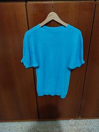 maglia in filo turchese 