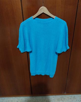 maglia in filo turchese 