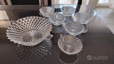 Servizio per macedonia da 6 in vetro lavorato