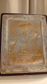 Quadro Padre Pio in Argento 925 R - Bassorilievo