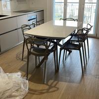 6 Sedie interno ed esterno design tortora