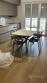 6 Sedie interno ed esterno design tortora