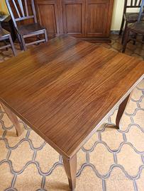Tavolo a libro 90x90 noce scuro 