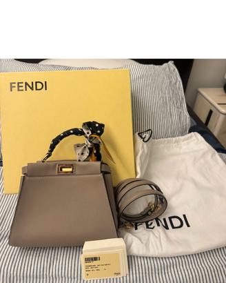 Fendi Peekaboo Mini tortora NUOVA full set