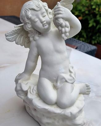 Statuetta Angelo con Grappolo d'Uva, 25 cm