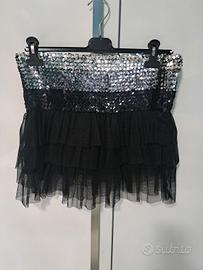 Gonna nera in tulle e paiettes 