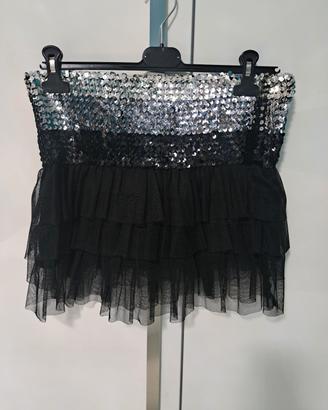Gonna nera in tulle e paiettes 