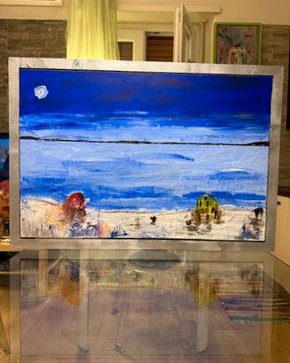 Quadro acrilico su tela 94x64 con cornice