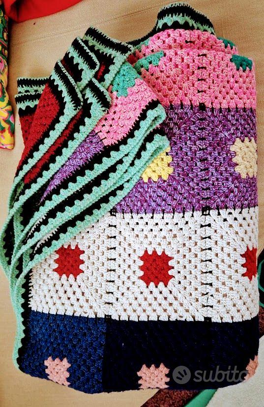 Coperta fatta a mano della nonna plaid, letto, crochet