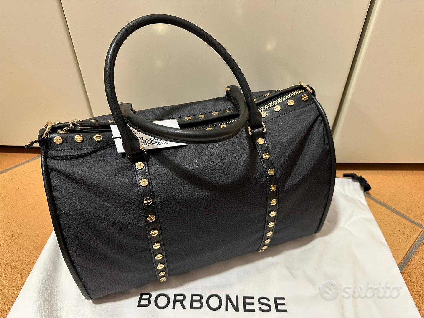 Borbonese bauletto Metro Medium Nero Abbigliamento e Accessori