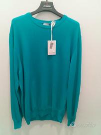 maglione in cotone blu tg XL