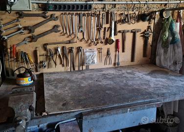 BANCO-Tavolo da officina con morsa acciaio