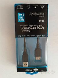 Cavo prolunga USB 2.0 Wetech 3 metri – nuovo