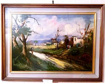 Quadro Paesaggio Naturale Fiume Uomo Inverno Arte