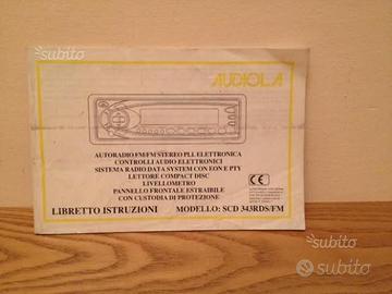 Libretto istruzioni AUDIOLA SCD343RDS/FM