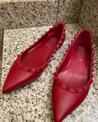 Valentino Garavani rockstud red ballerine