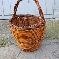 cesto in vimini e canne vintage 