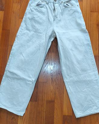Bershka Neo Barrel Carpenter - Jeans baggy - beige