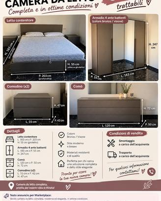 Camera da letto moderna Quartu