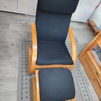 Sedia a dondolo poltrona con appoggia piedi 