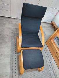 Sedia a dondolo poltrona con appoggia piedi 