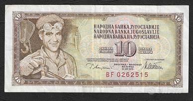 Jugoslavia - banconota circolata da 10 Dinari P-87