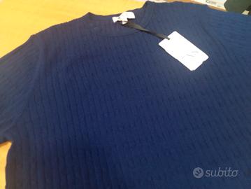 t-shirt in viscosa blu tg S