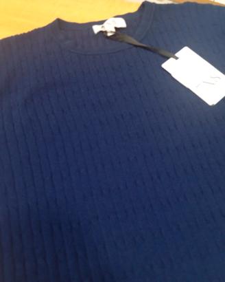 t-shirt in viscosa blu tg S