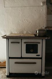 Stufa forno in ghisa bianca anni '70