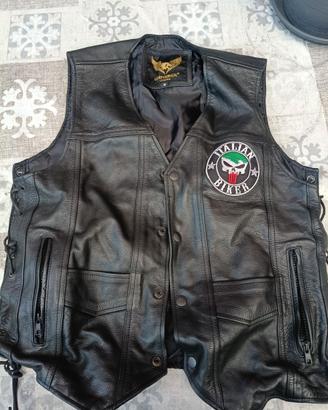 Gilet in pelle da moto taglia S
