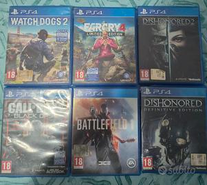 Lotto 6 Giochi PS4: Call of Duty, Battlefield  ecc