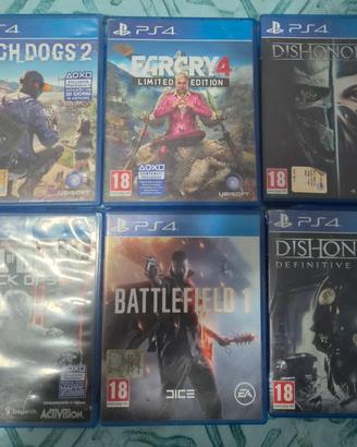 Lotto 6 Giochi PS4: Call of Duty, Battlefield  ecc