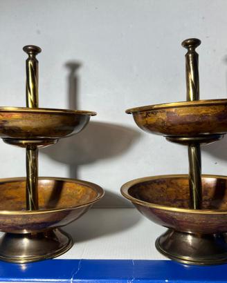 Alzatina vintage ottone F.lli Scaroni 2 ripiani