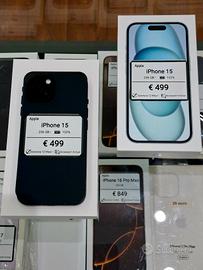 IPHONE 15 256GB nero - azzurro  100%