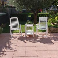 Sedie da giardino con carrello portavivande 