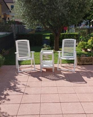 Sedie da giardino con carrello portavivande 